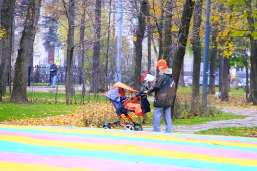 rest in a Moscow park, outdoor