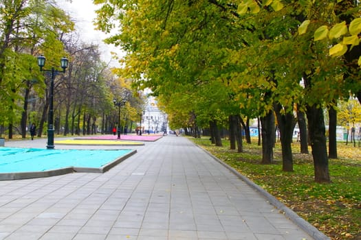 late autumn in the city of Moscow park, outdoor recreation