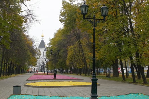 late autumn in the city of Moscow park, outdoor recreation