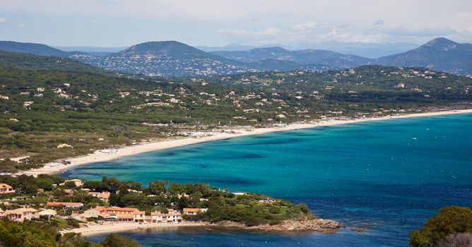 View over Pampelonne beach at French Riviera