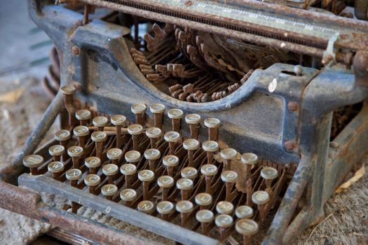 Ancient dusty typewriter.