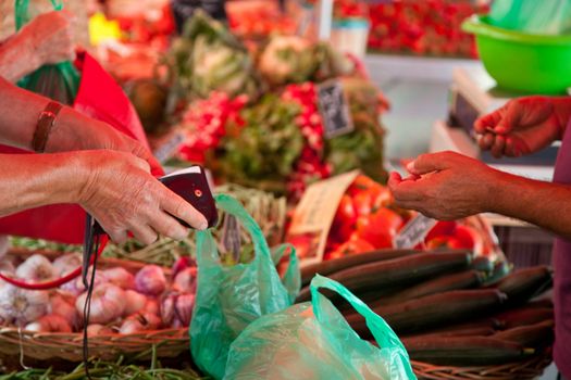 Traditional provencal market at french riviera.