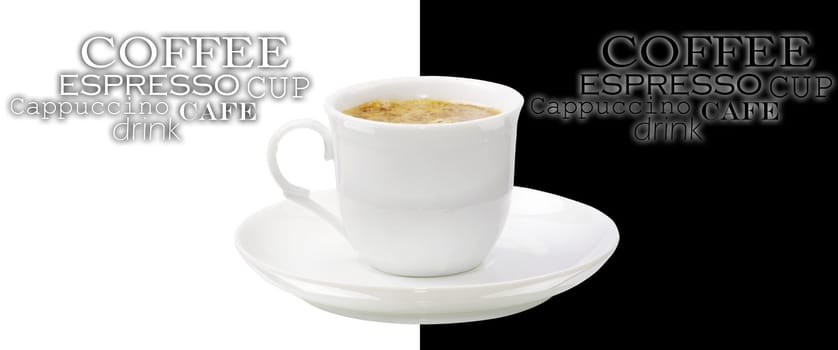 Coffee cup on white background