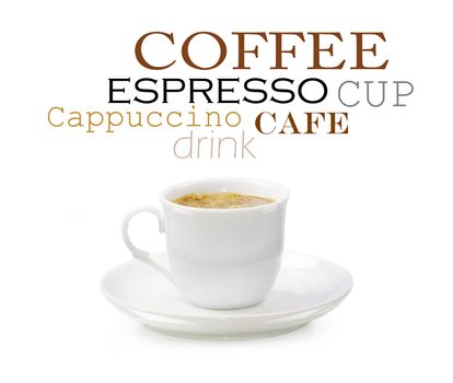 Coffee cup on white background