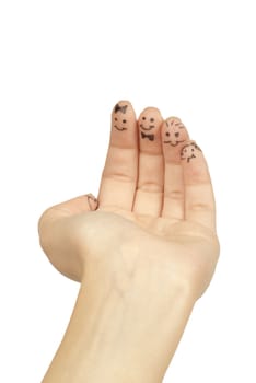 Fingers Family with a space for your text, isolated on white background
