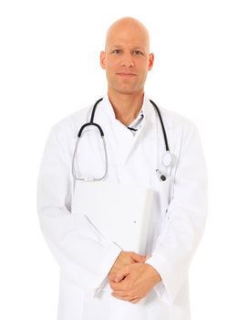 Competent doctor. All on white background.