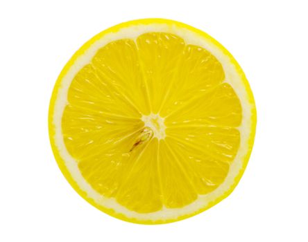 slice of lemon isolated on white background