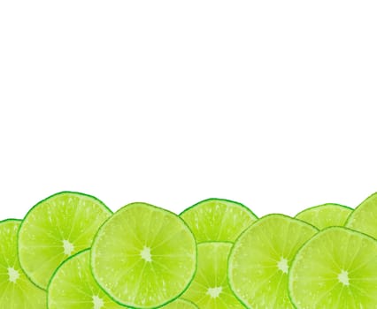 Lime slices background with a space for text