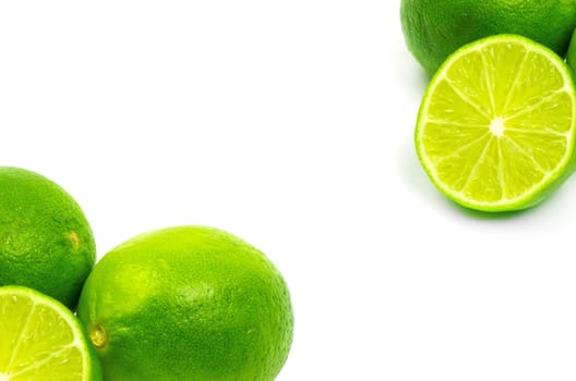 Fresh ripe lime. Isolated on white background