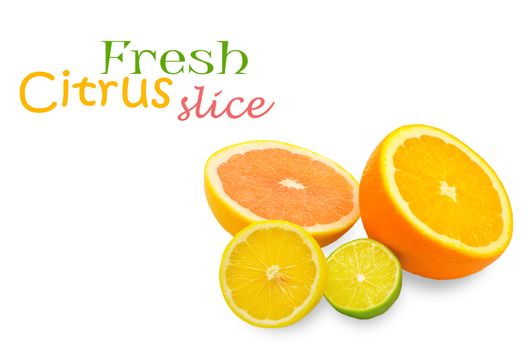 Citrus fresh fruit isolated on a white background