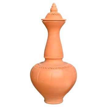 Beautiful painted vase on a pure white background 