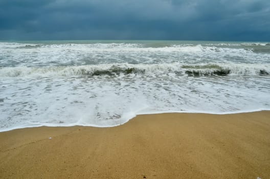 tropical beach in monsoon season