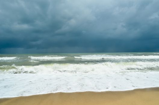 tropical beach in monsoon season