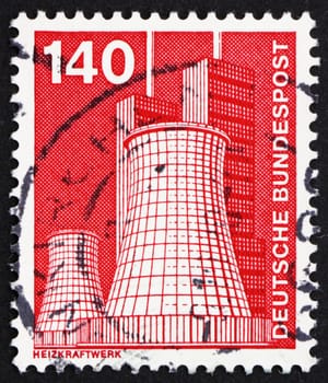 GERMANY - CIRCA 1975: a stamp printed in the Germany shows Heating Plant, Licterfelde, circa 1975