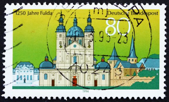 GERMANY - CIRCA 1994: a stamp printed in the Germany shows View of Fulda, 1250th Anniversary, circa 1994