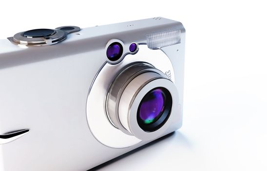 modern digital camera on a white background