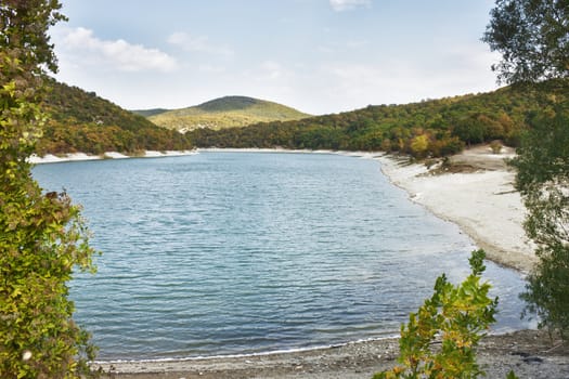 Picturesque Lake Sukko in southern Russia in the autumn