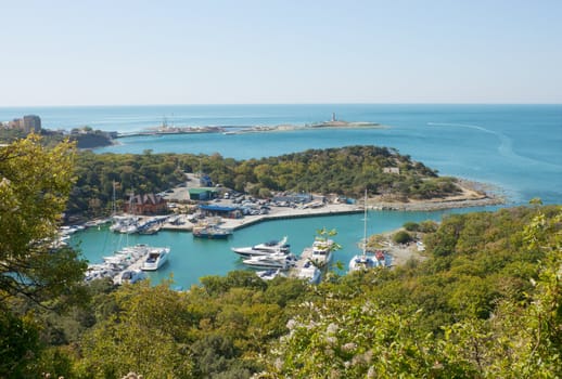Cosy harbour for yachts. The Village Of Utrish. Russia