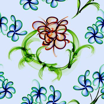Floral Stylish Wallpaper, Seamless Pattern, Hand-drawn 