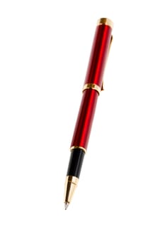 Red pen gold isolated on the white background