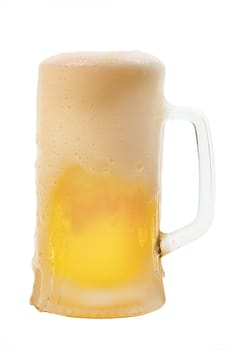 Mug of beer drink isolation on a white