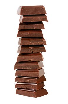 chocolate blocks sweetmeat isolated on white background