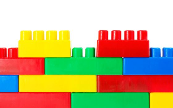 colorful building block isolated on white background