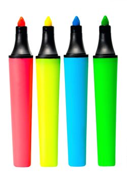 Colored highlighters set isolated on white background
