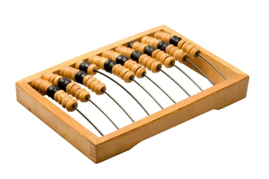 wooden abacus isolated over white background