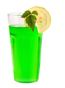 green peppermint cocktail isolation on a white