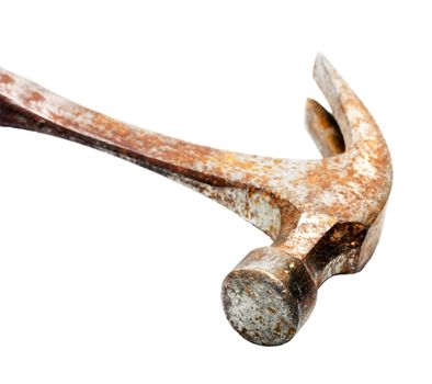 Hammer rust isolated over white background on white background