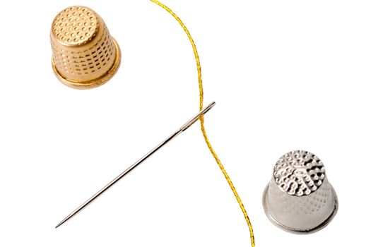 thimble needle isolated on white background