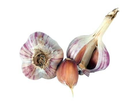 garlic cloves isolated on white background