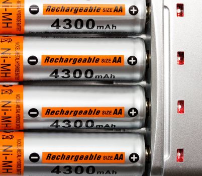 AA batteries rechargeable in accumulator charger