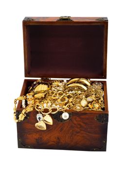 Treasure chest with snake golden diamond bracelet pearl