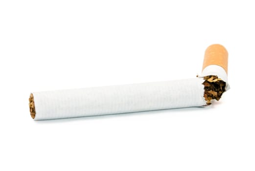 concept cigarette broken stop isolated on white background