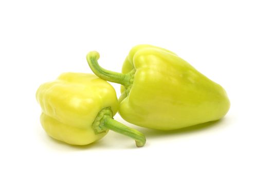 Green pepper isolated on white background. 