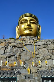 Giant statue of Buddha in wowoojongsa temple korea