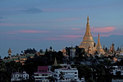 shwedagon burmese pagoda in yangon myanmar