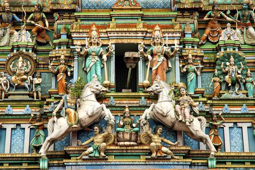 Hindu temple with indian gods in kuala lumpur malaysia