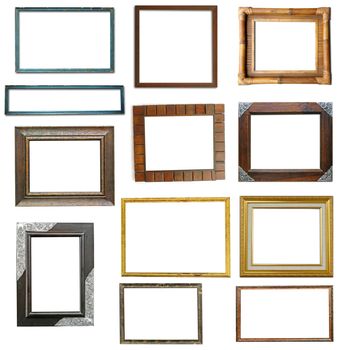 wooden frame isolated on white background