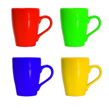 Cup colour set isolated on white background