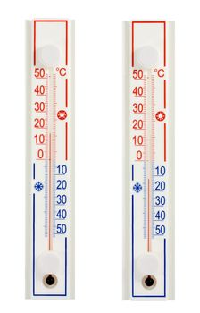 thermometer in hot environment and thermometer in cold environment