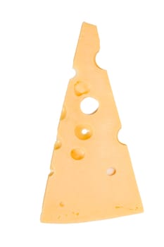 cheese slice object isolated on white background