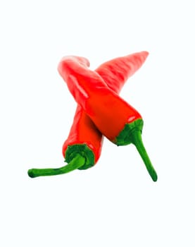 Red peppers object isolated on white background