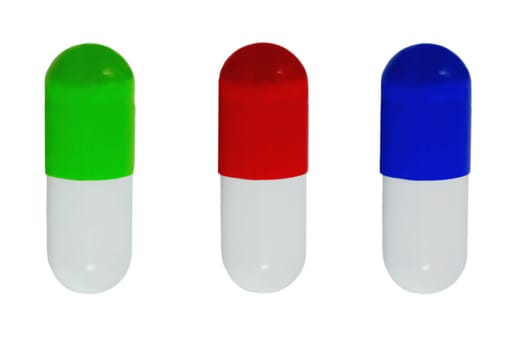 medicine capsules isolated on white background