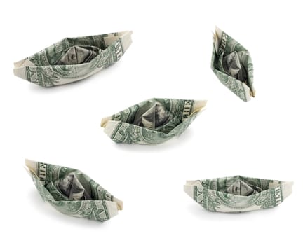 US nave from a dollar money isolated on white background