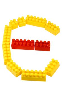 symbol euro constructor toys block concept isolated on white background