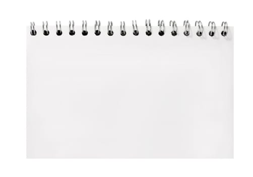 blank notebook sheet spiral note pad isolated on white