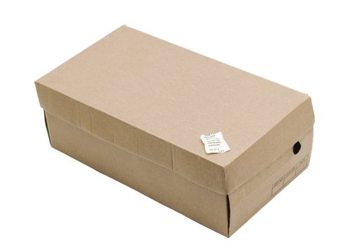 Shoe Box with silica gel isolated on white background